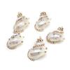 4Pcs Peeled Snail Pendant Golden Artificial Drilling Shell With Diamond 28x30-30x35mm For Jewelry Making DIY Necklace Bracelet Earrings Accessory