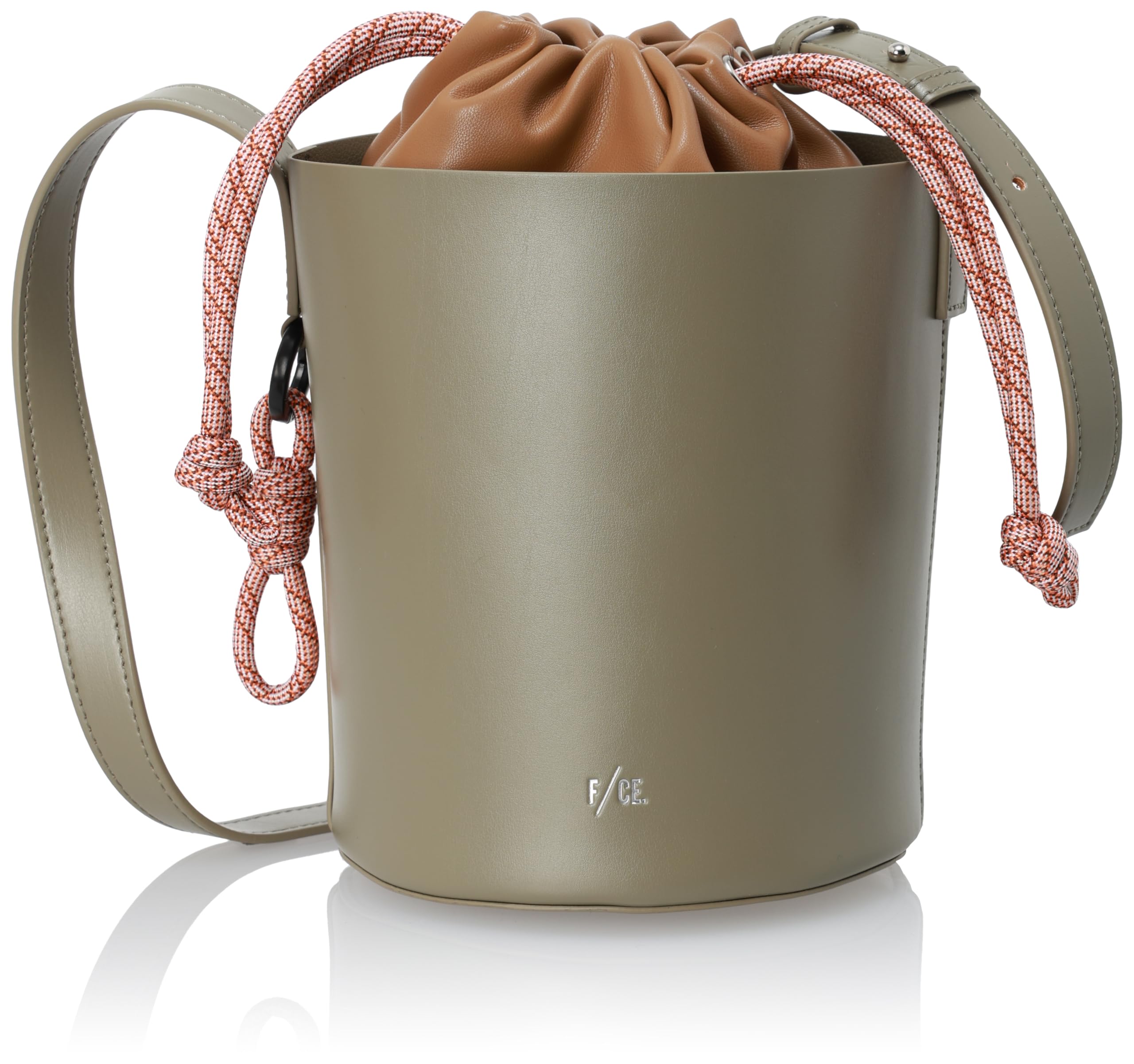 [FCE] ТЕХНИЧЕСКАЯ КОЖА МИНИ-СУМКА-ВЕДРО НА ПЛЕЧО Шалфейно-зеленый