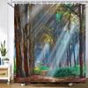 3D Printing Green Forest Waterfall Shower Curtains Waterproof Bathroom Curtain With Hooks Bath Curtain 180*200 Polyester Fabric