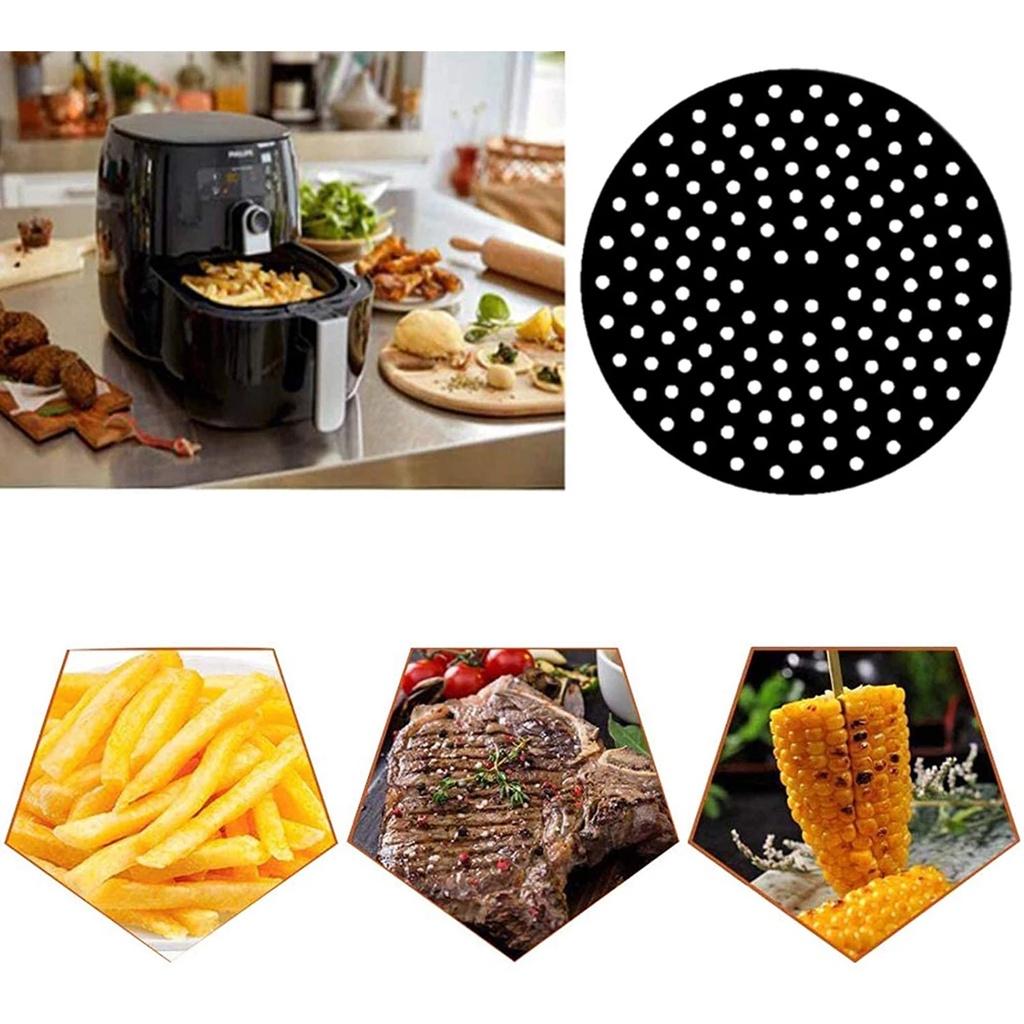Cookware Reusable Air Fryer Lining Non-slip Silicone Pad Air Fryer Supplies Square Air Fryer Accessories Kitchen Tools Gadgets