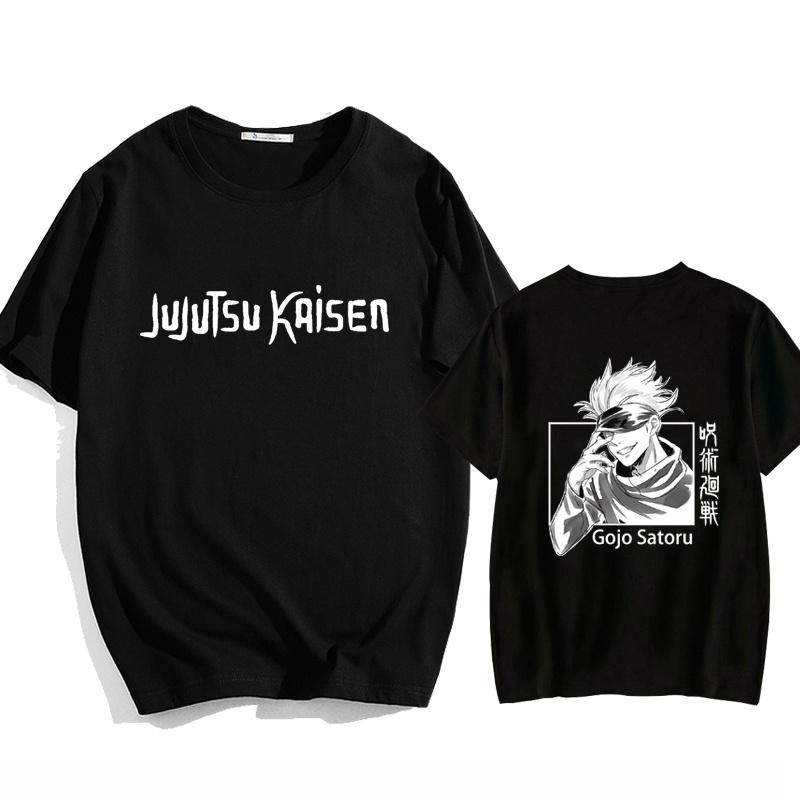 

Новая аниме футболка Крутая с принтом Годжо Сатору Круглый вырез Короткий рукав Мужская/Женская Модная Повседневная Свободная Футболка Топы 4XL