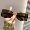 New Frameless Uv Sunglasses High-end Trendy Glasses Personalized Retro Sunglasses 90301