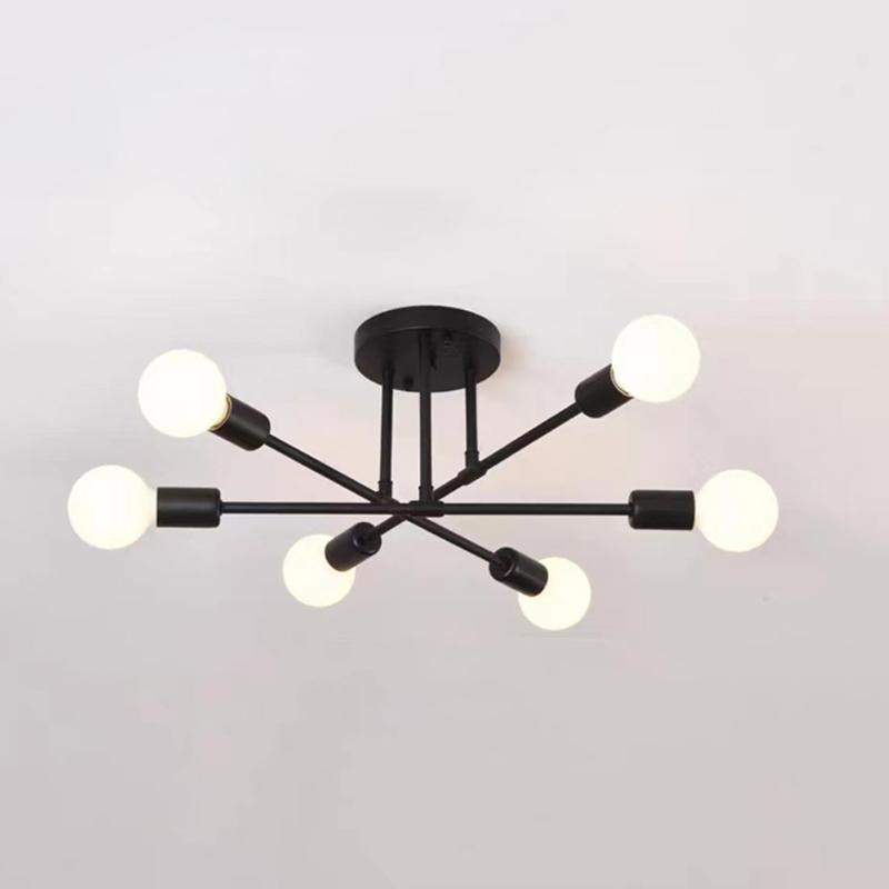 Ретро Индустриальные Кованые Железные Потолочные Люстры Светодиодная Потолочная Лампа Домашний Светильник Современные Лампы для Гостиной E27 Декоративное Освещение No bulbs