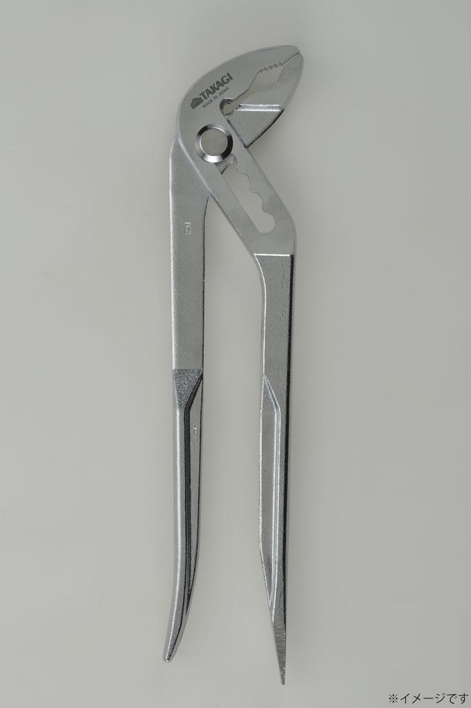 Takagi Water Pump Pliers with Made in Holds Pipes up to 51mm Outer Secure and Flathead Screwdriver Screwdriver, 250mm, Japan, Diameter, 3-Point Hold,