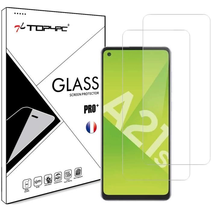 Displayschutzfolie - Top4pc - Samsung Galaxy A21s - 2er-Pack - Gehärtetes Glas - Härte 9H transparent