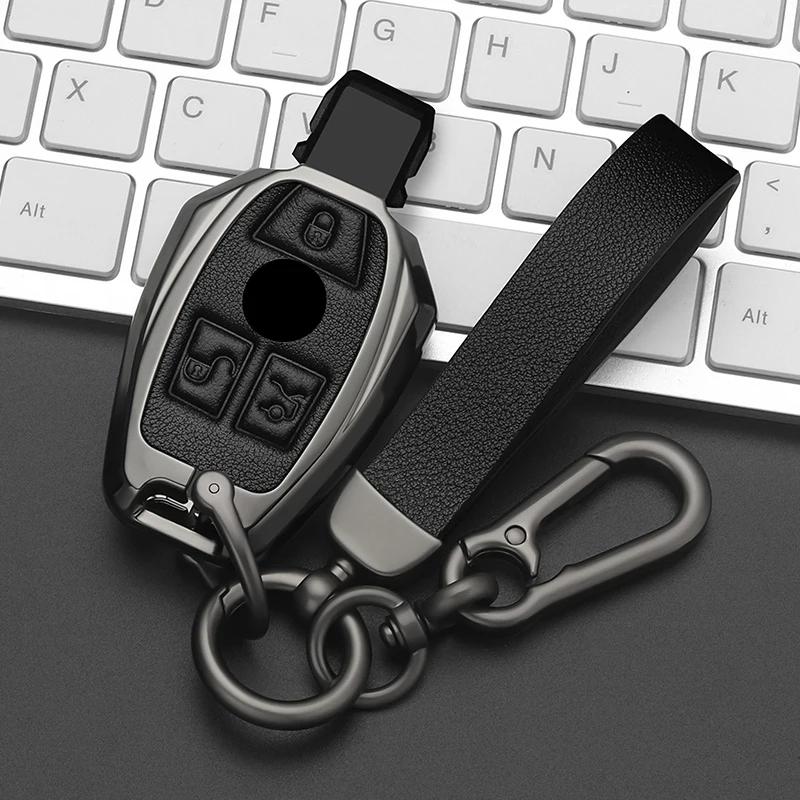 Interior Mouldings Alloy Style Car Key Case Cover Shell For Mercedes Benz A B C E S G Class W204 W205 W212 W213 W176 W177 GLC CL