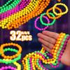 4-32Pcs Fluorescent UV Neon Necklace Bracelet Black Light Glow Party Decoration Kids Gift Birthday Wedding Halloween Photo Props