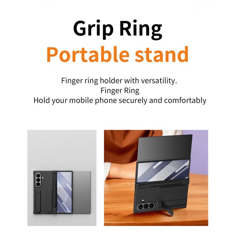 TriFold Phone Case With Wrist Strap Card Slot Stylus Holder Shockproof PC Cover Z Fold Series