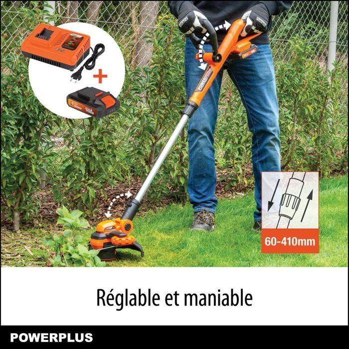 Powerplus Dual Power String Trimmer Battery Powdpg75420 - 20 V and 250 Mm Ø, Battery and Charger Included- 2 In 1