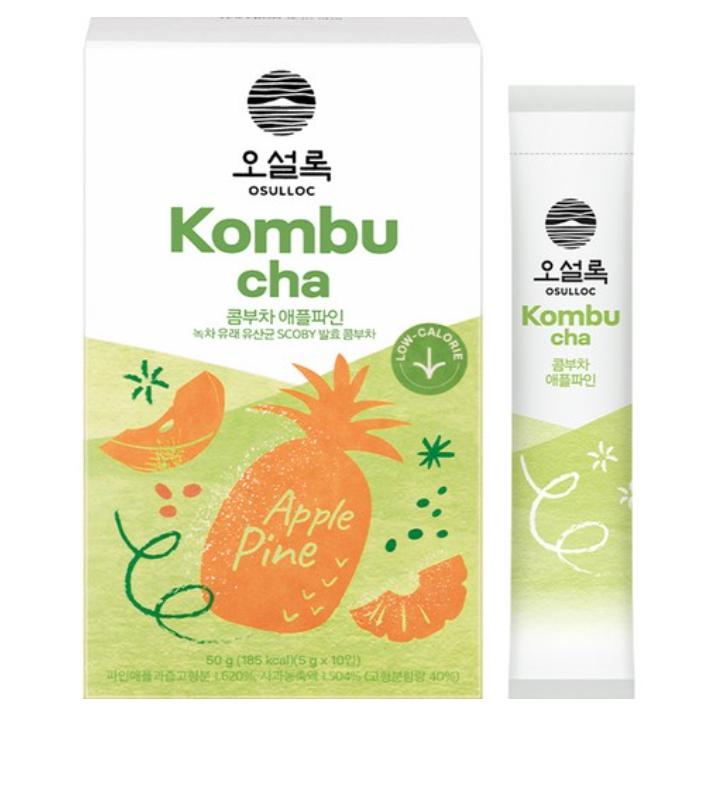 

OSULLOC Комбуча Яблоко Ананас 10 пакетиков – Корейский ферментированный чай 1 box