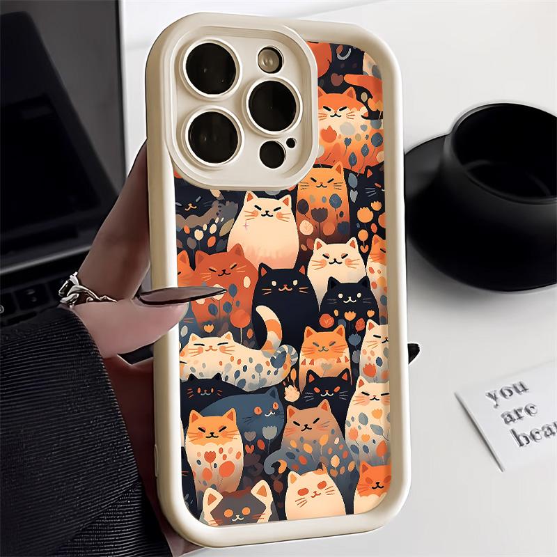 

Силиконовый чехол для телефона с изображением кота и животного для iPhone 11 13 15 16 Pro Max 14 12 XS X XR 7 8 Plus SE 14promax 15promax противоударный чехол Funda For iPhone13