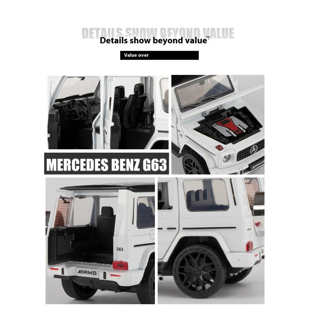 1/32 Mercedes Benz AMG G63 Shadow Wings Off Road SUV Alloy Diecast Metal Model Car Collectibles Children's Holiday Birthday Gift