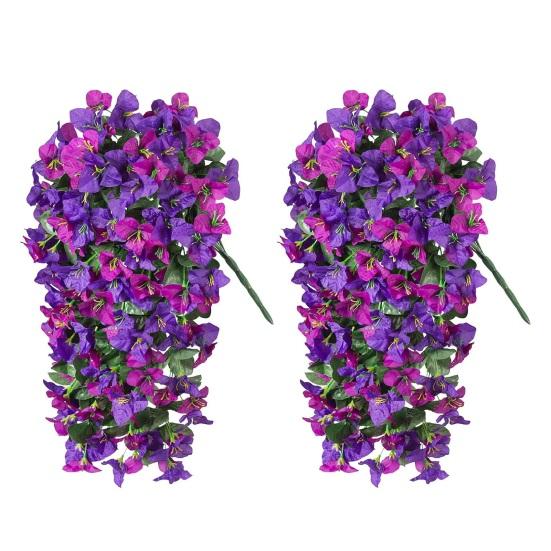 Artificial Bougainvillea Flower Faux Hanging Bougainvillea for Outside Long Trailing Vines Fake Flower for Door Porch Planter Urn Patio Balcony Decor