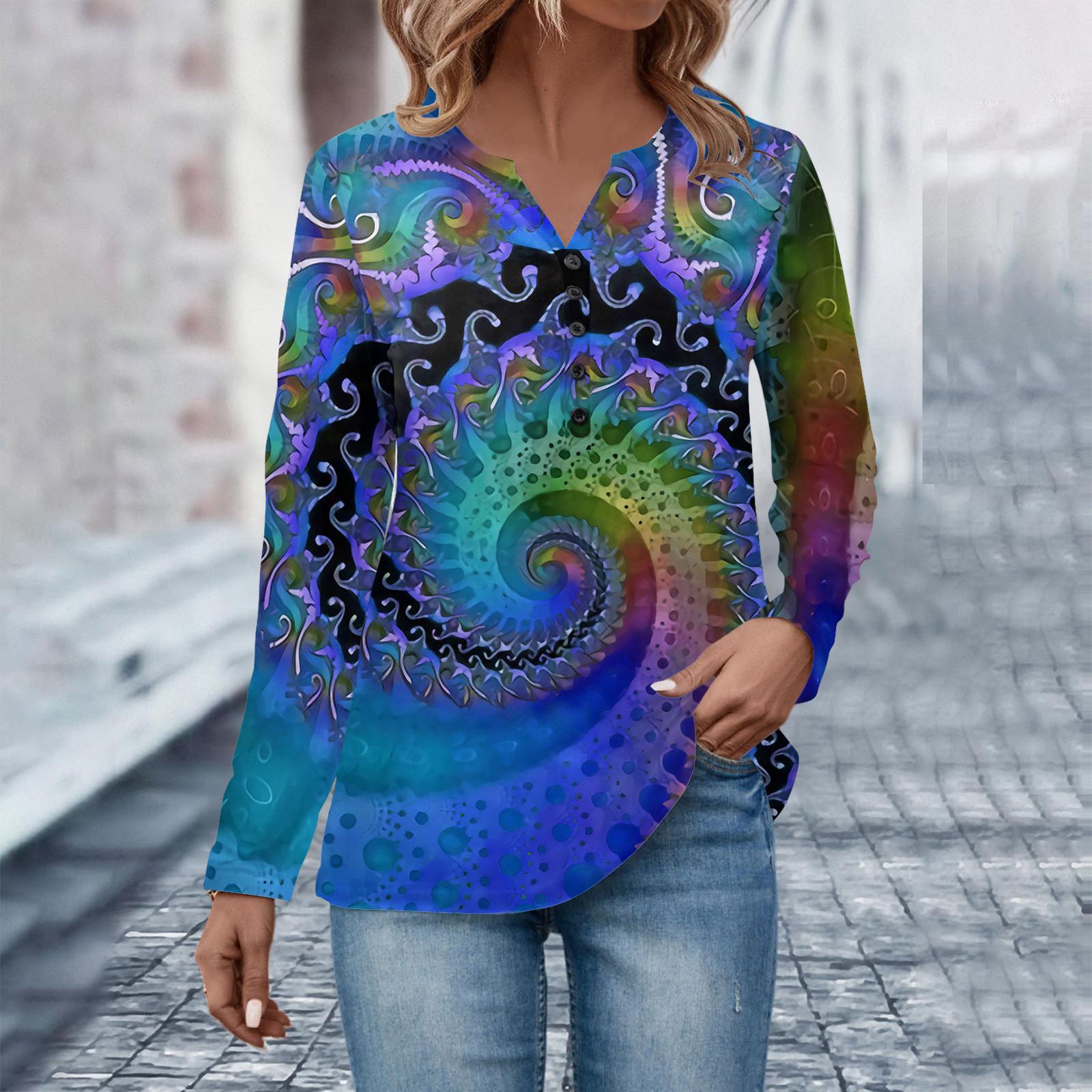 Women s V Neck Button Long Sleeve Pleated T-Shirt Fashion Tops Tunic Button Up Women s Business Cotton Casual Shirt Tops XL