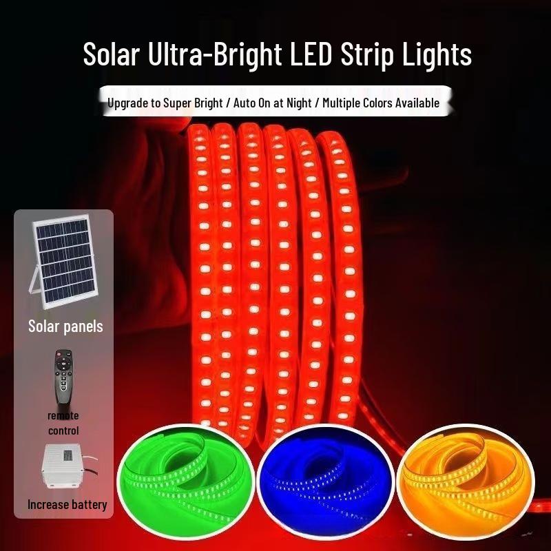 NuFeng 40m Outdoor Solar LED Strip Light - Warm White