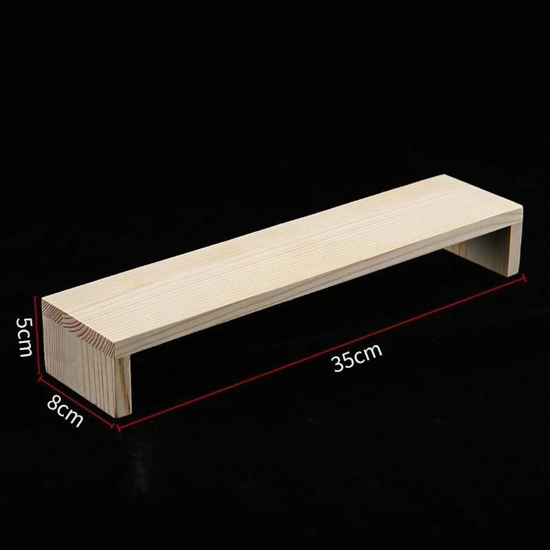 Rectangle Wood Jewelry Display Risers, Wood Shelf Showcase Fixtures Detachable Display Stand For Crafts
