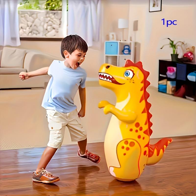 Durable Colorful 1pc Inflatable Boxing Bag Children's Vertical Non-Falling Dinosaur Toy PVC Pink/Green/Yellow for Sports and Fun
