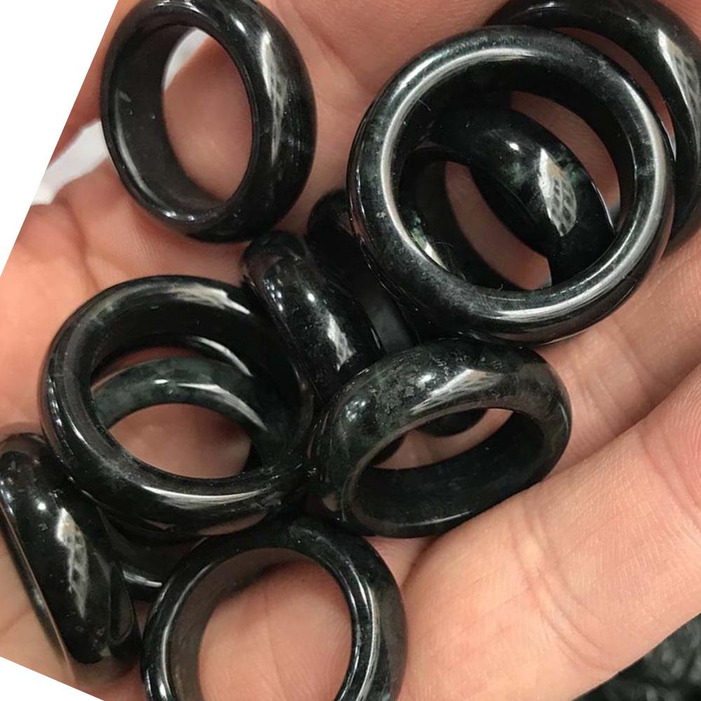 Hidden Jade Medicine King Stone Ring & Women's Dark Green Jade Bangle Accessories Live Broadcast Room