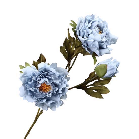 

Искусственный шелковый цветок, декоративный DIY, яркий цвет, практичная цветочная композиция, искусственный пион, домашний декор синий