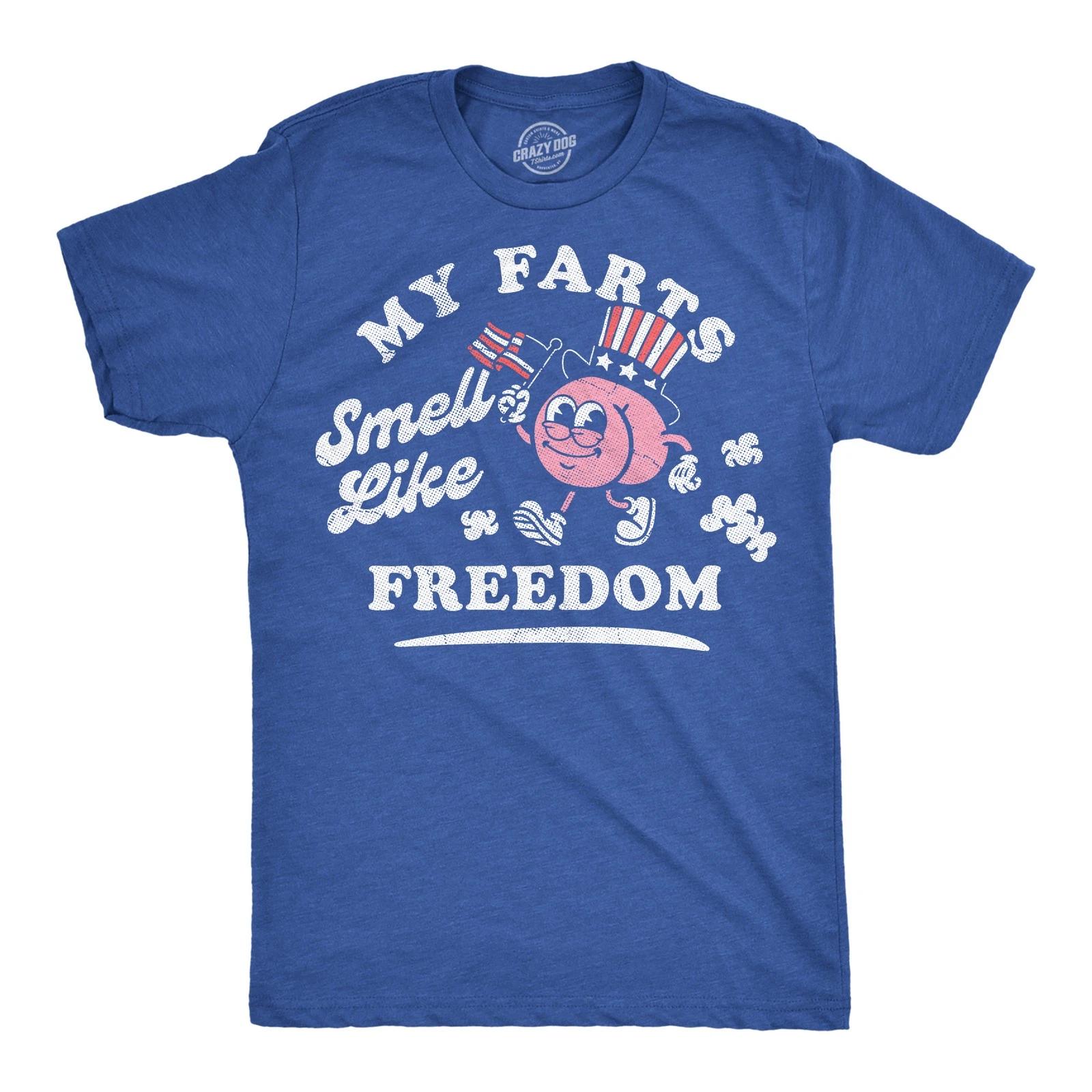 Mens Funny T Shirts My Farts Smell Like Freedom Sarcastic Fourth Of July Graphic S