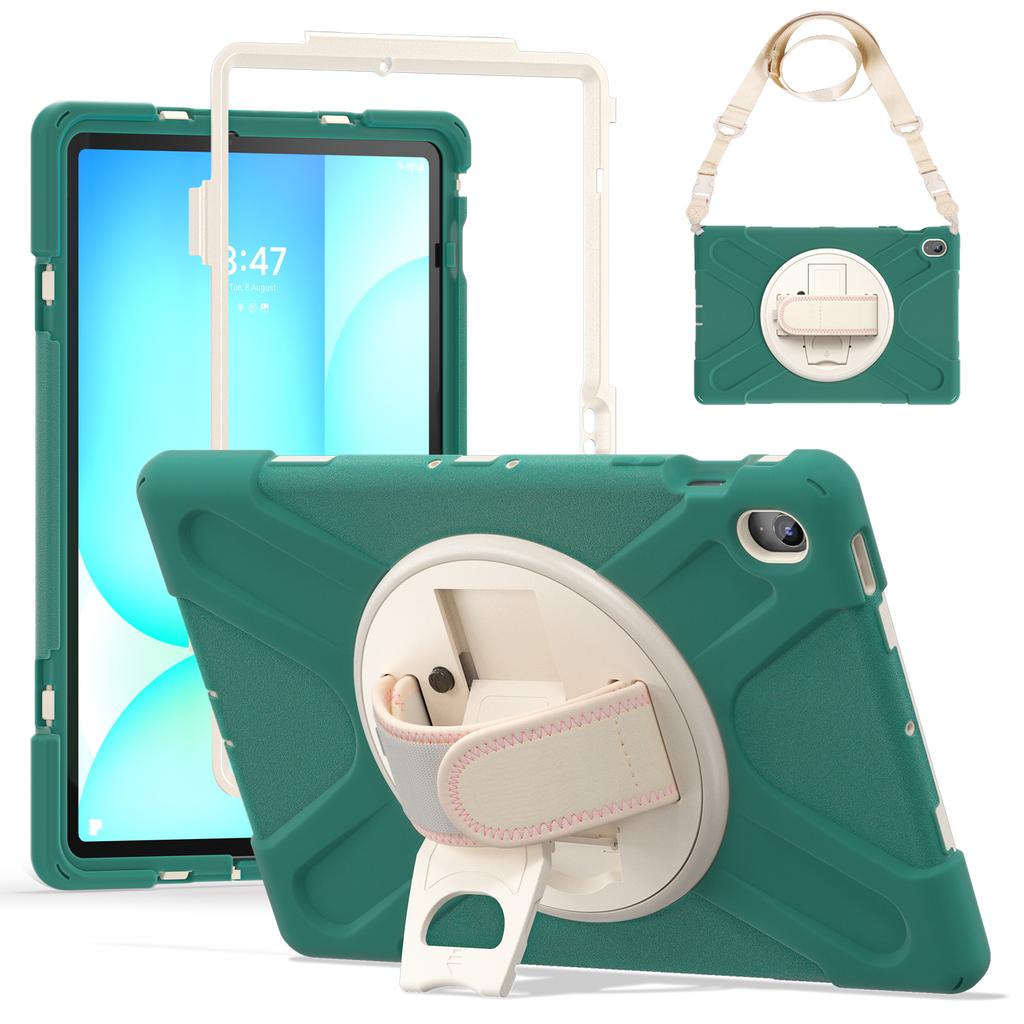 Pour Samsung Galaxy Tab S10 FE+ SM-X620/SM-X626B Étui avec Support Housse de Tablette en TPU PC Silicone avec Bandoulière