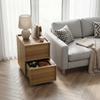 Mid-Century Modern Nightstand made of Oak, 38 x 48x 50 cm, Bedroom Nightstand, Handleless Drawer Design, 1 Piece.