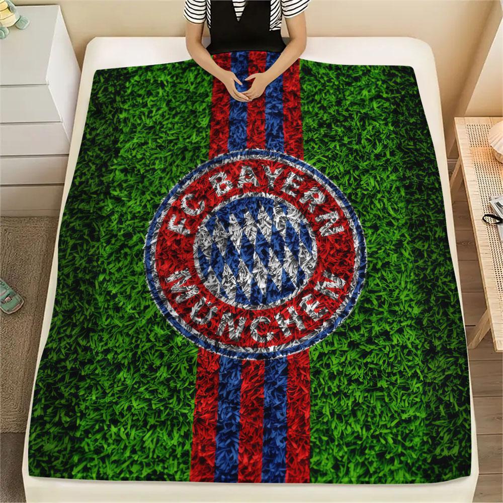 1PC FC Bayern Munchen Patterned Flannel Blanket Suitable For All Seasons for Home Decor Warmth and Comfort Gifts Holiday Present