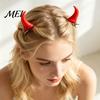 Unique Holiday Hair Decor 2Pcs Halloween Evil Horn Clips, Small Horror Demon Goth Ear Clips for Photoshoots Hairpins, Barrettes Accessories
