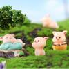 Pig Toy Gift Microlandscape Multiple Poses Resin Material Decoration Desktop