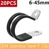 20Pcs Pipe Clamp Rubber Lined P Clips 3/4" 5/8" 304 Stainless Steel R Cable Mounting Hose Clamp Wire Fixed Pipe Bracket Clamp