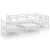 Vidaxl 6-Cz. Garden Lounge Set, White, Pine Wood