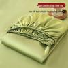 Summer Ice Silk Cooling Fitted Sheet 3-Piece Set with Anti-Slip Full Mattress Cover