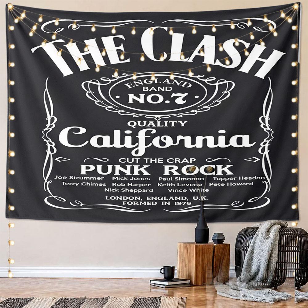 The Clash Punk Rock Design Tapestry Pattern Wall Hanging Tapestry Decorative Tapestry Home Decor for Bedroom and Living Room