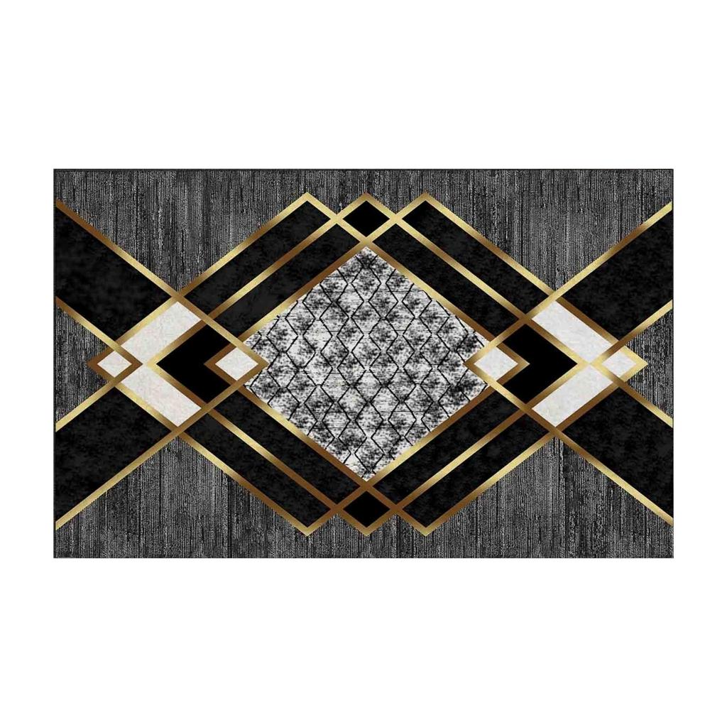 Black Gold Line 3D Digital Printing Non-Slip Flooring Carpet