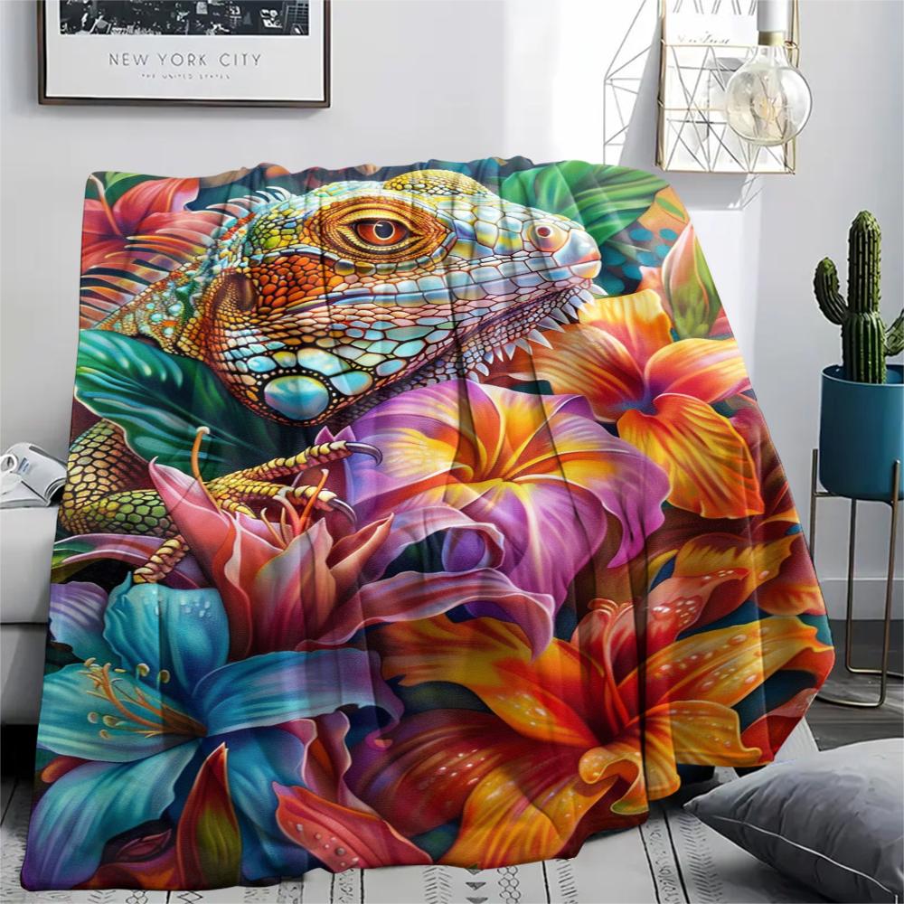 1 pièce Couverture en Flanelle Imprimée Dessin Animé, Haute Qualité Confortable pour Toutes les Saisons, Décoration de Maison, Chaleur et Confort, Parfait pour un Cadeau de Noël ou d'Anniversaire