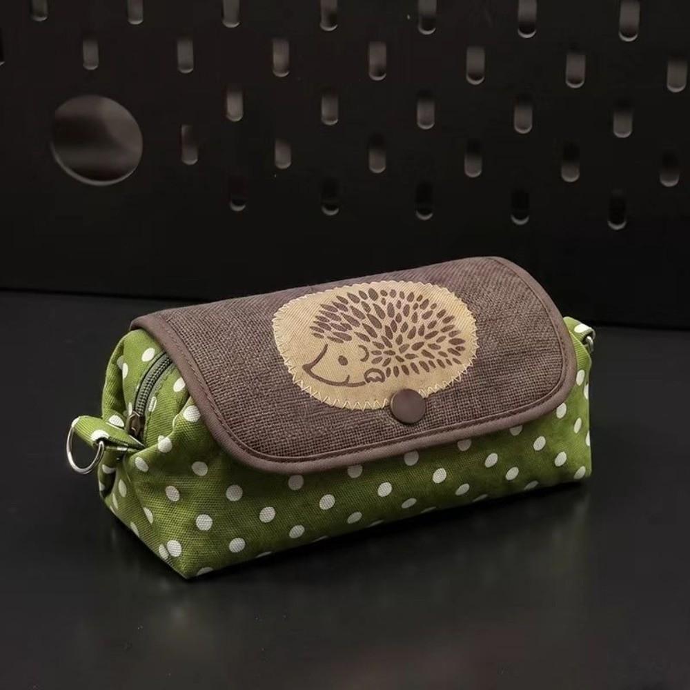 Stain-Resistant Pencil Pouch Hedgehog Pattern Cosmetic Bag Fashion Pen Bag Students