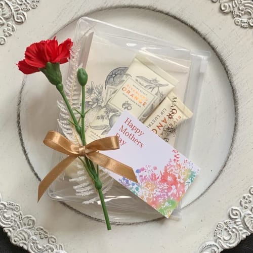 MAINE BEACH Essential Duo Pack Hand Cream & Lip Balm Set, Gift Wrapping, Mother's Day Set with Carnation (Riverland Orange/Mother's Day Set) from an A