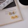 Titanium and Steel Double-loop Earrings - Luxurious and High-end Ear Studs for Women, Made of Stainless Steel, As A Piece of Jewelry.