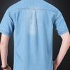 Summer New Short-sleeved Men's Shirt Casual Personality Men's Denim Jacket Half-sleeved Lining