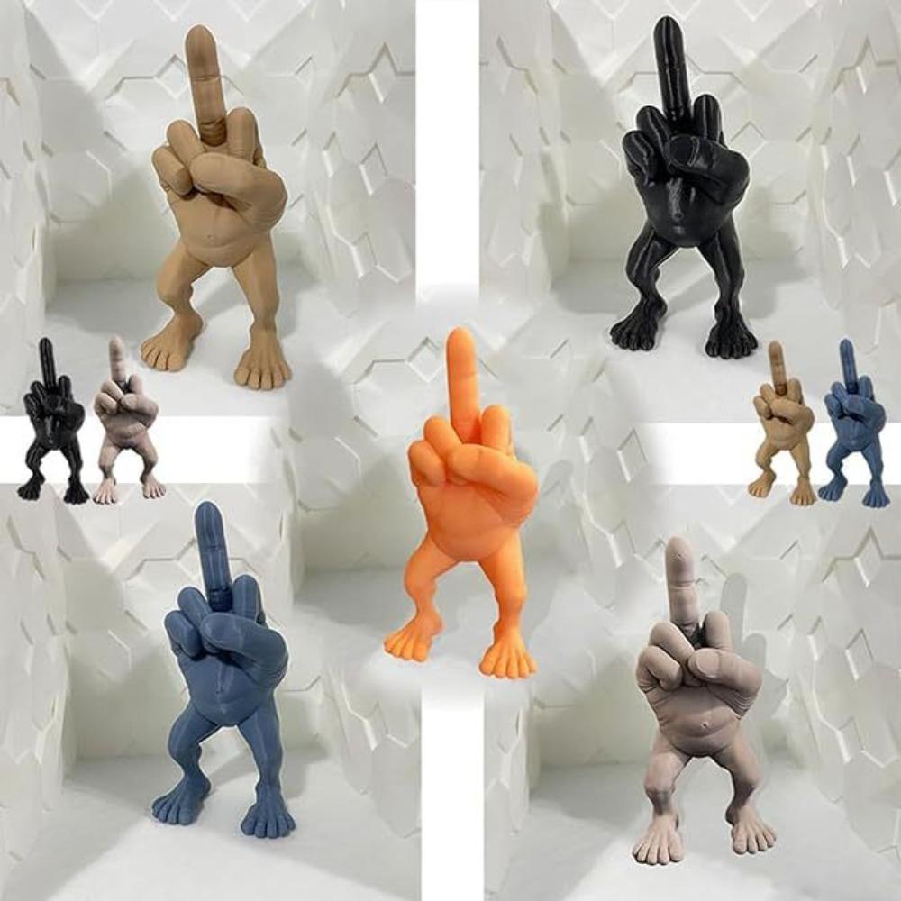 Prank Middle Finger Figure Crafts Middle Finger Statue Finger Resin Ornament Landscape Garden Pot