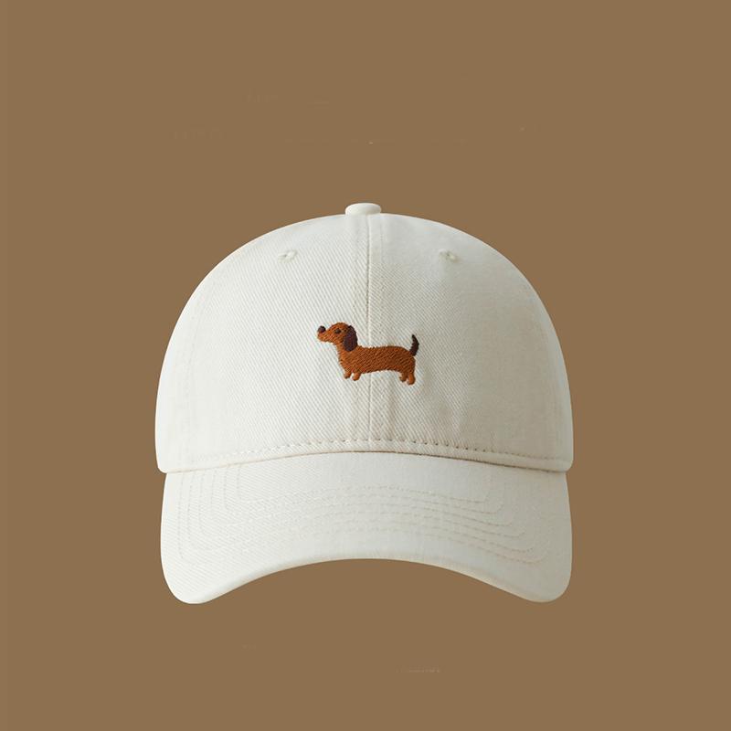 Nuovo Berretto da Baseball in Cotone Lavato con Ricamo di Bassotto Moda Donna Regolabile Tesa Larga Berretto Trucker Outdoor Uomo Berretti Snapback