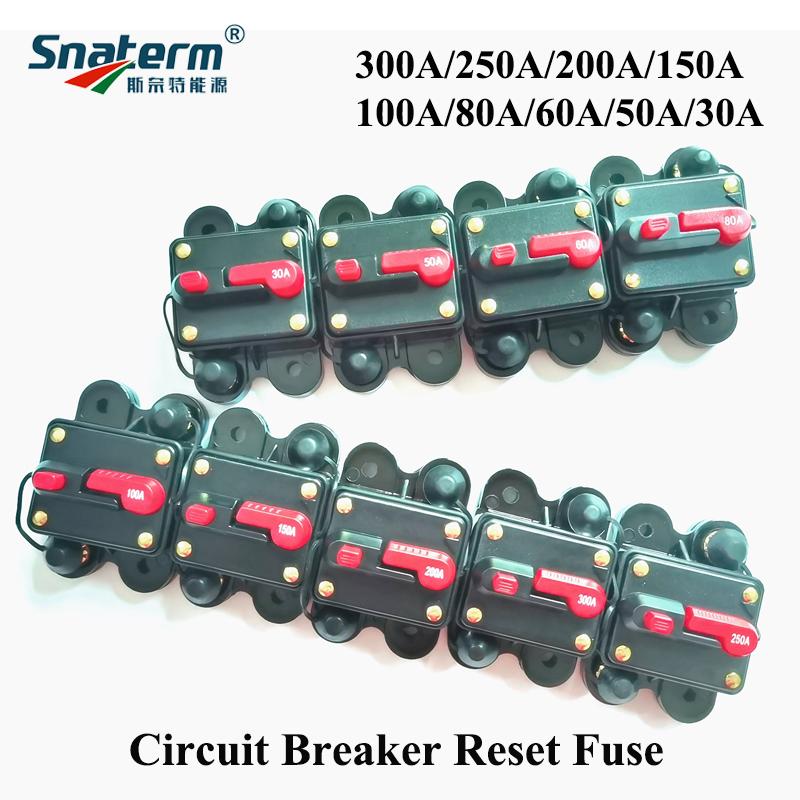 300A 250A 200A 150 100A 80A 60A 30A Circuit Breaker 12-42VDC Car Truck Audio Resettable Fuse Circuit Breaker with Power Protect Circuit Breaker 6