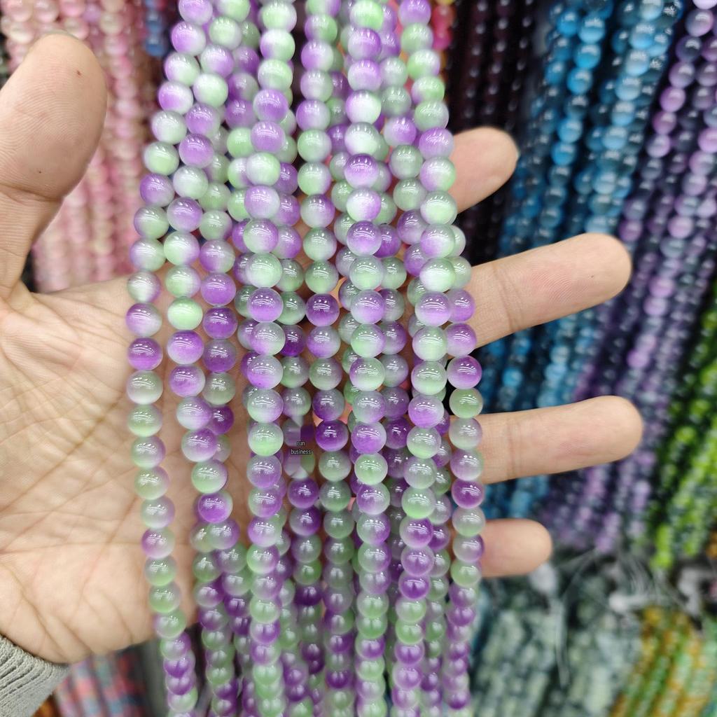 8mm Cat's Eye Stone Beads: Single, Double, Triple-Color, DIY Jewelry Round Beads