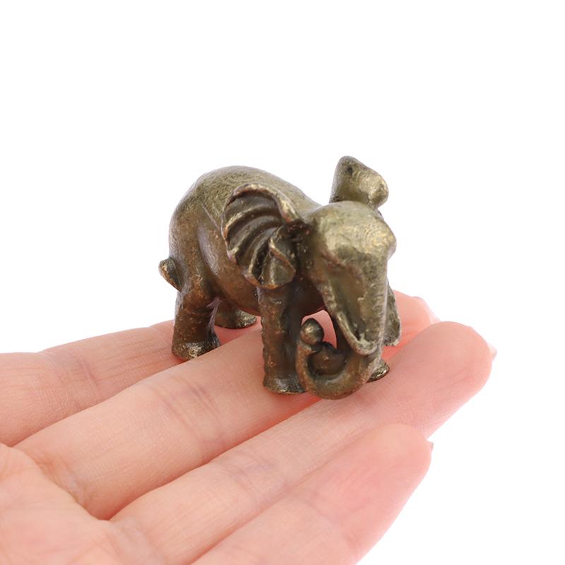 Minature Elephant Tortoise Dog Figurines Tea Pet Table Ornament Decorations Metal Animal Crafts Home Decor Living Room