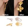 Heart Earring Lifter Backs 4 Piece Set, Decorative Support Back for Droopy Post Earrings, 1.6Cm, Daily Outfit Wear