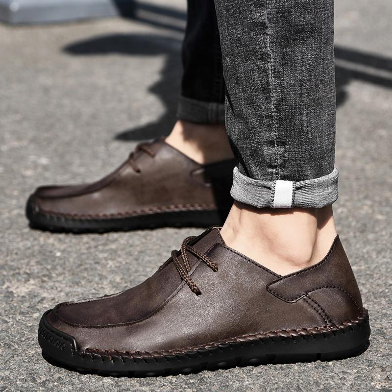 Brand Autumn Retro Loafers Men's High Quality Loose Men's Shoes Large Size 38-46 Casual Shoes Outdoor Comfortable Hiking Shoes