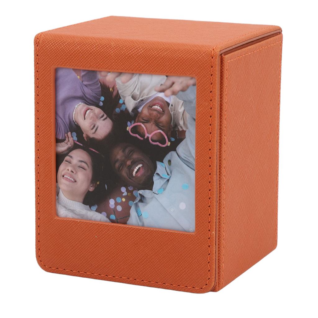 Photo Storage Box Multipurpose Large Capacity Magnetic Lid Closure PVC Picture Storage Container for Photo Bank Cards Stamps