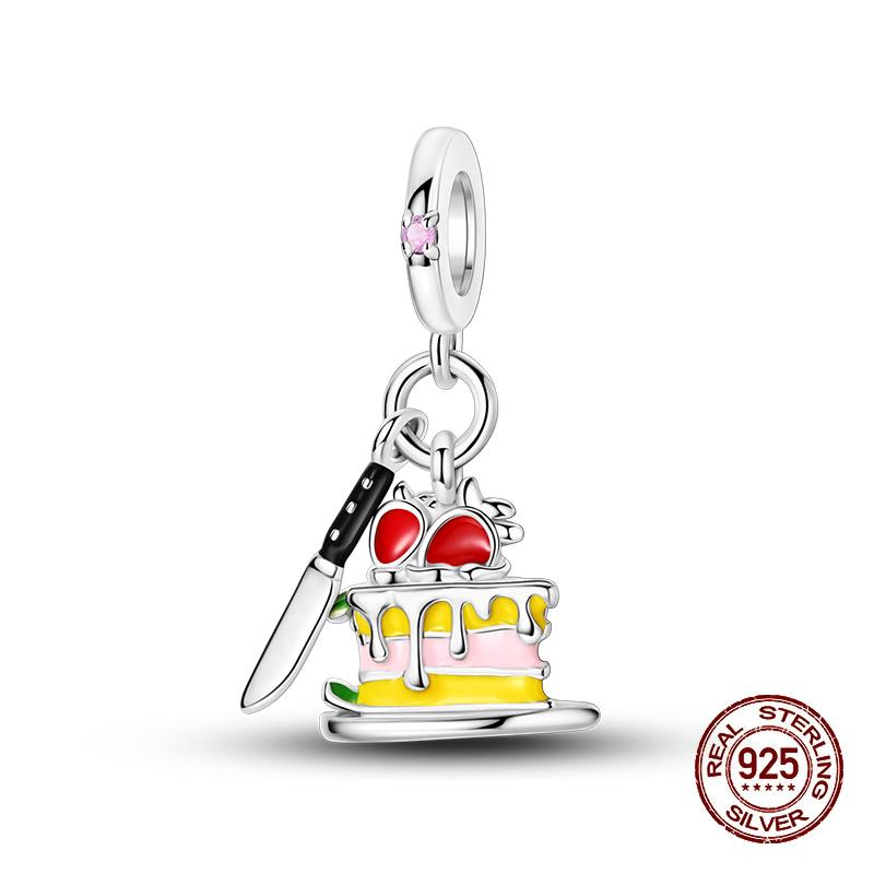 100% Copper Strawberry Lipstick Ladybird China Red Charms Beads Fitoriginal Bracelets For Women Diy Jewellery