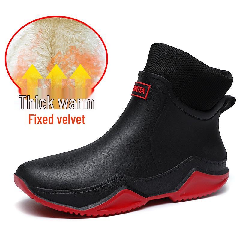 

Женские водонепроницаемые резиновые полусапоги 2025 года, модные, для бездорожья, на толстой подошве, легкие 45