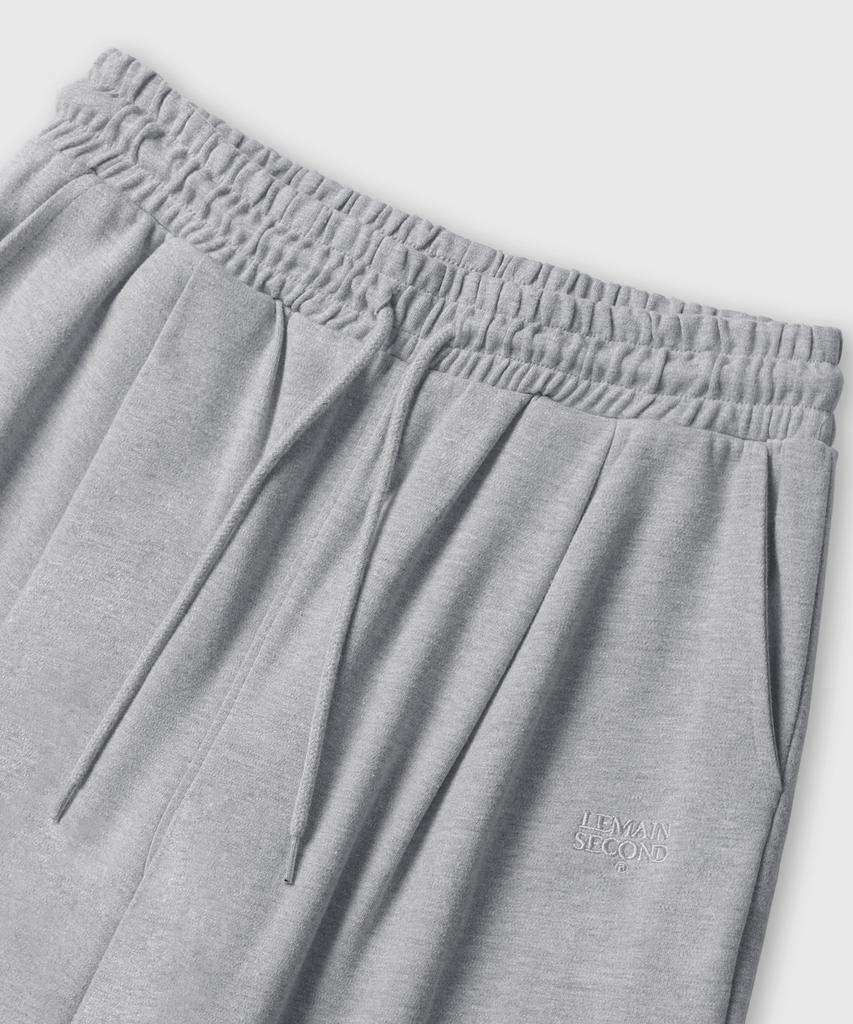 LEMAIN SECOND One-Pleat Wide Cargo Sweatpants [Gray] (Type B)